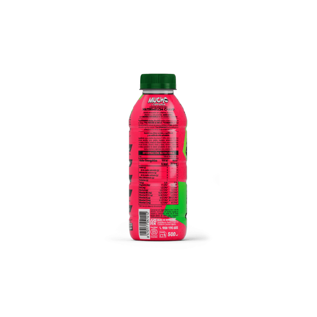 Bebida isotónica MUCHO WATERMELON CHAMP PET 12X50cl