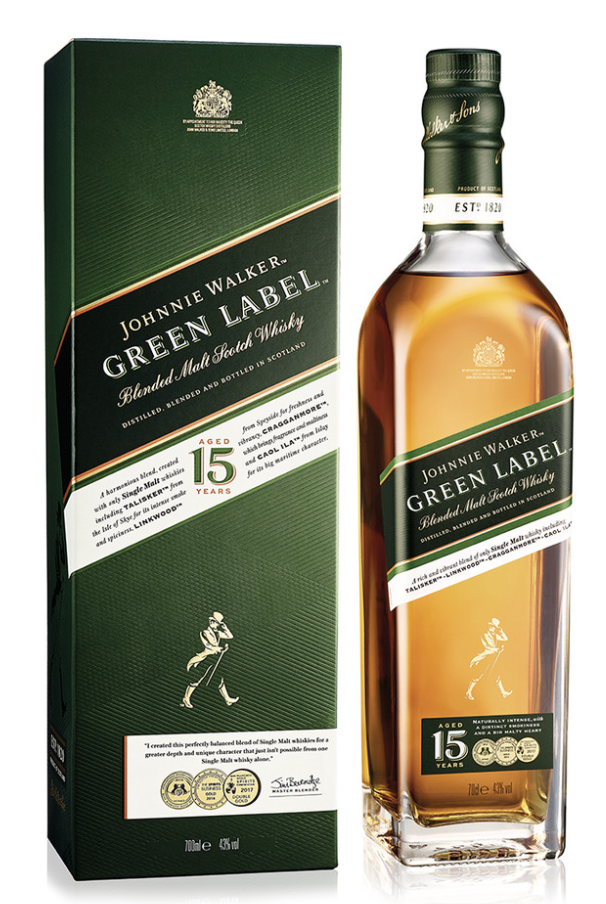 Whisky Johnnie Walker GREEN LABEL 70CL 43º