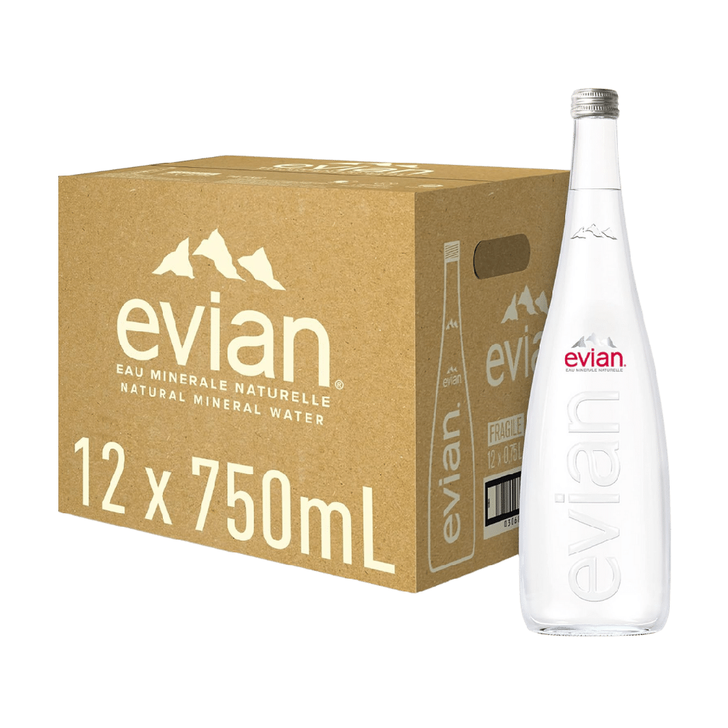 Agua EVIAN GLASS 12x75cl