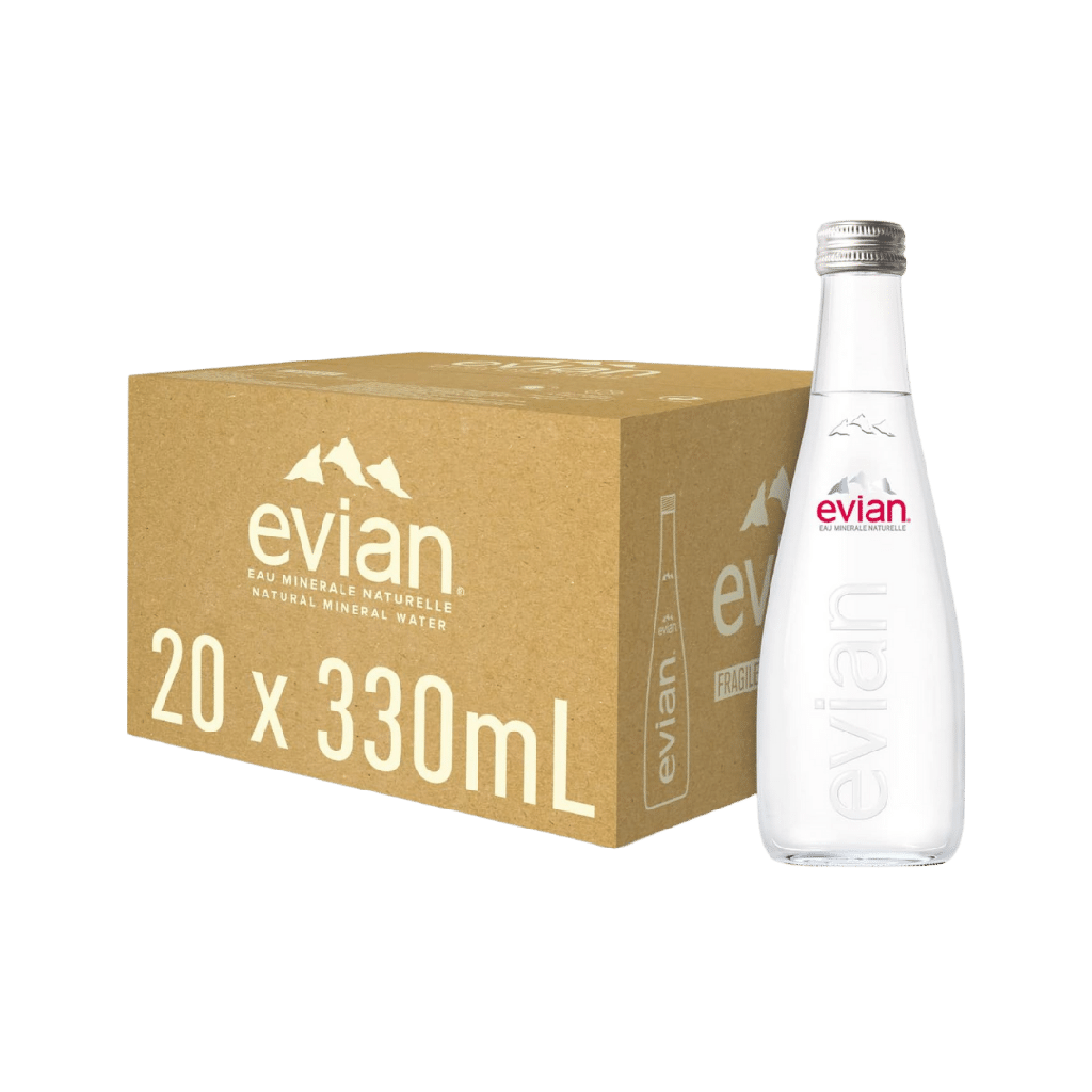Agua EVIAN GLASS 20x33cl