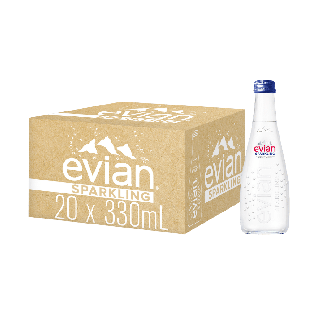 Agua EVIAN GLASS GAS 20x33cl