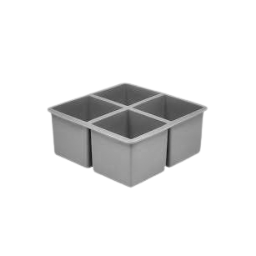 Molde hielo silicona 4 cubos 6,5cm KT