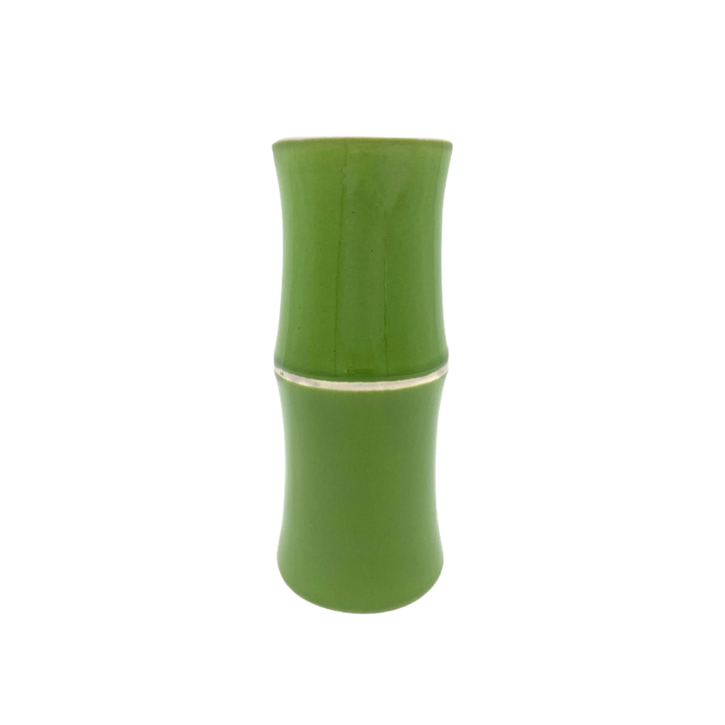 Vaso Tiki Cerámica Bambu Verde Krittikali