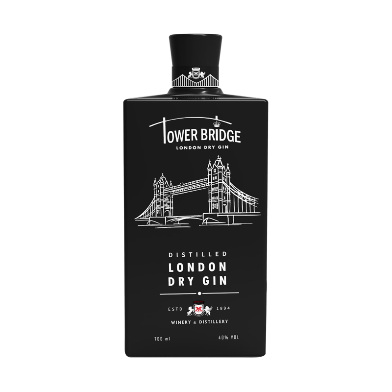 Gin Premium Tower Bridge Dry Black MGR 70cl
