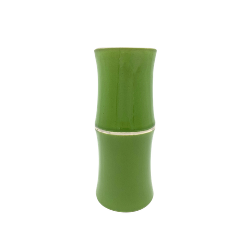 [KI0055] Vaso Tiki Cerámica Bambu Verde Krittikali